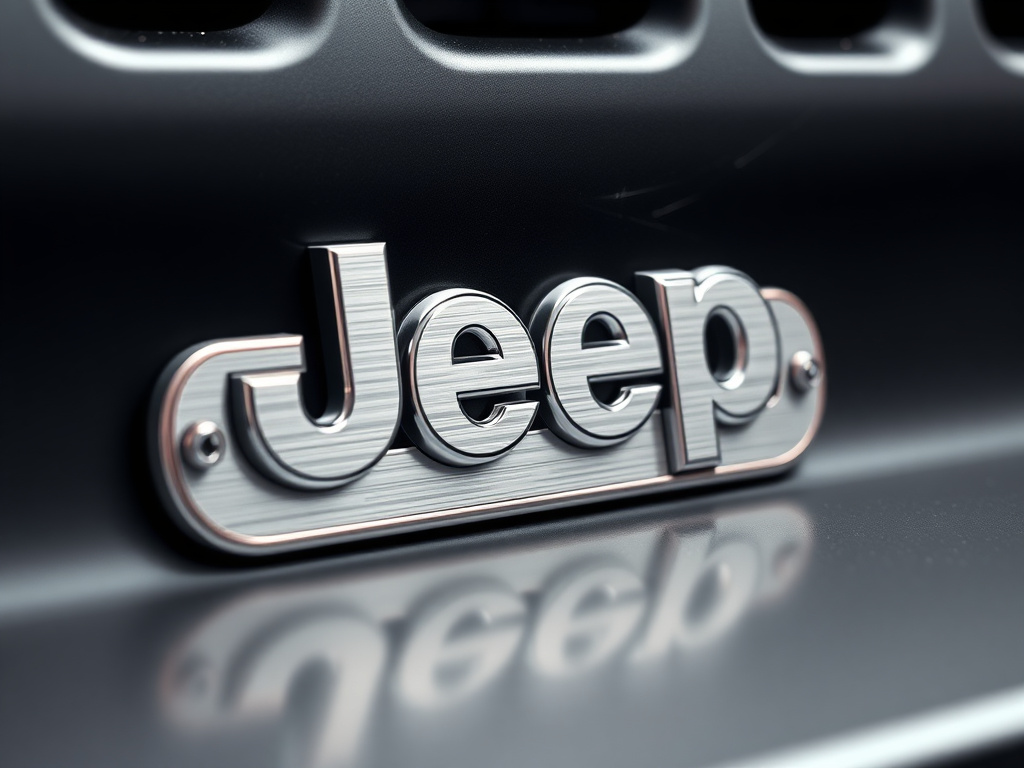 Close-up of a custom vinyl name decal on a Jeep fender flare
